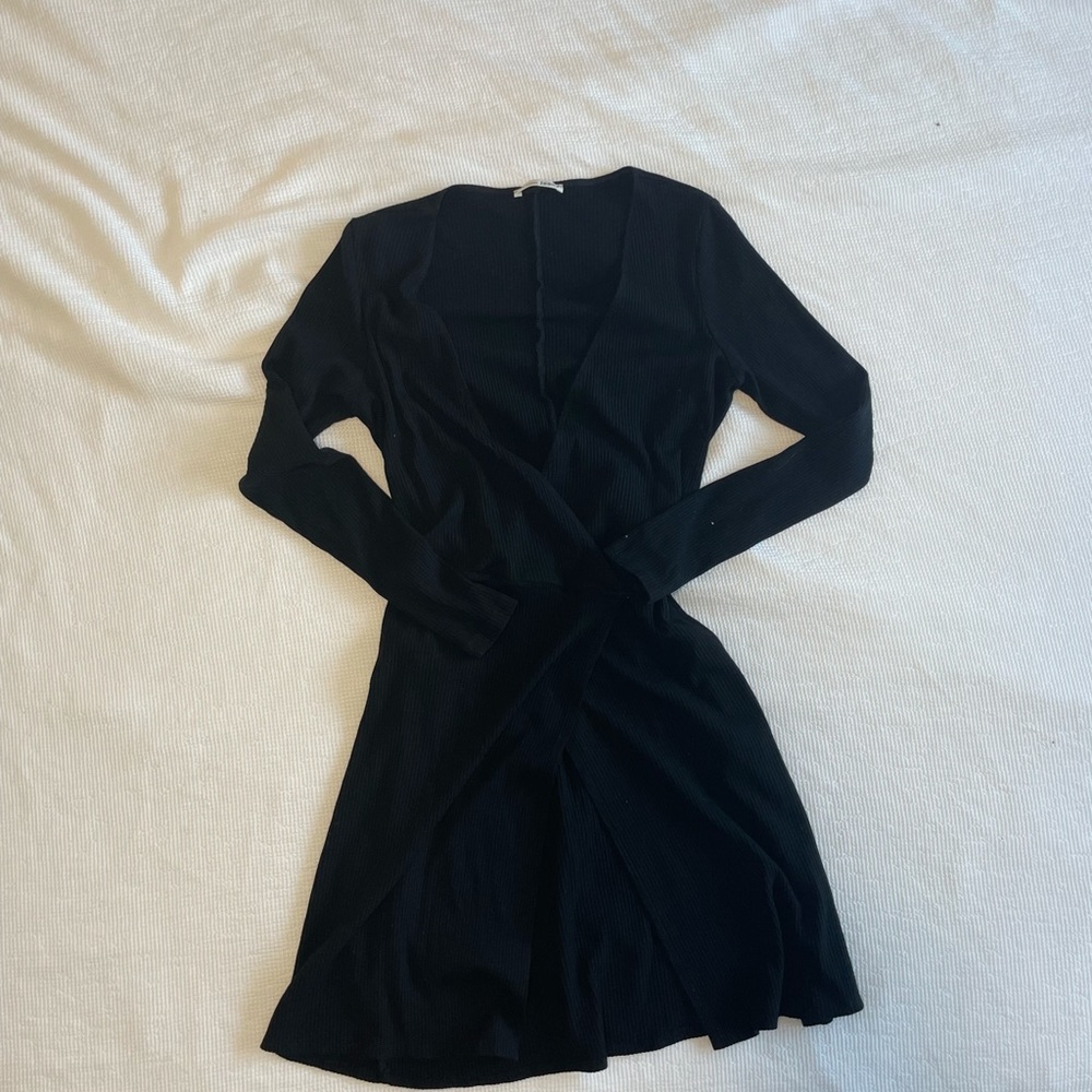 Reformation Ribbed Tie Back Mini Dress